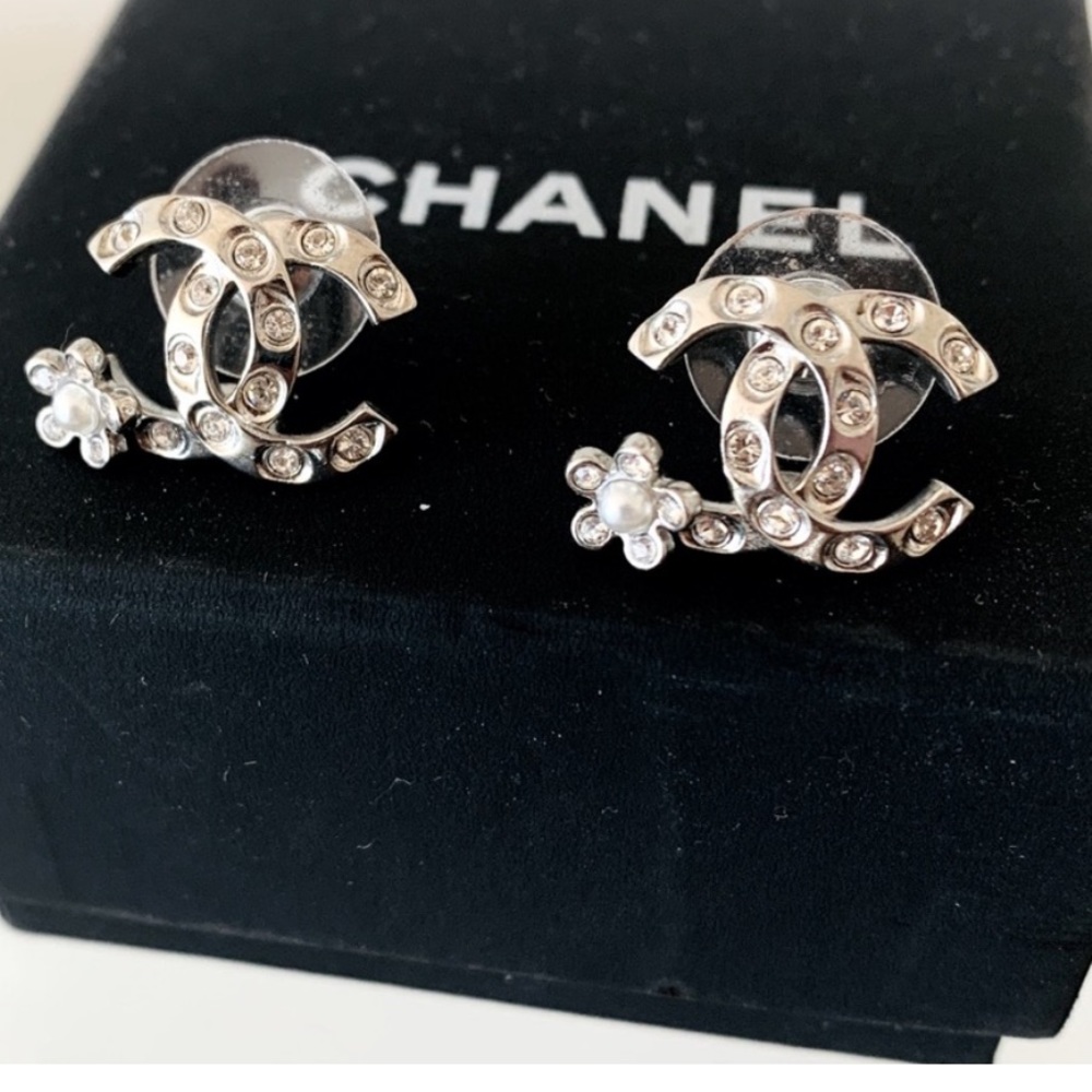 Chanel Camelia Stud Earrings